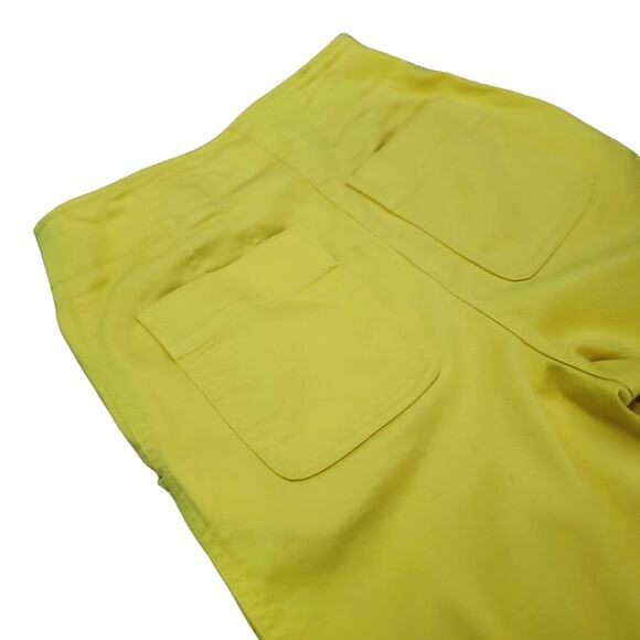 MAEVE High Waist Yellow Cigarette Capri Pants Womens 6 Glamorous Versatile Rich - Picture 9 of 14